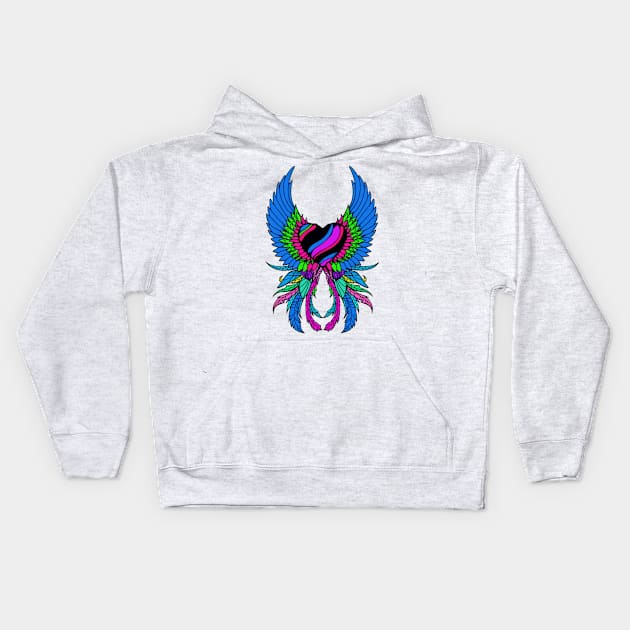 Heart with Wings Kids Hoodie by AlondraHanley